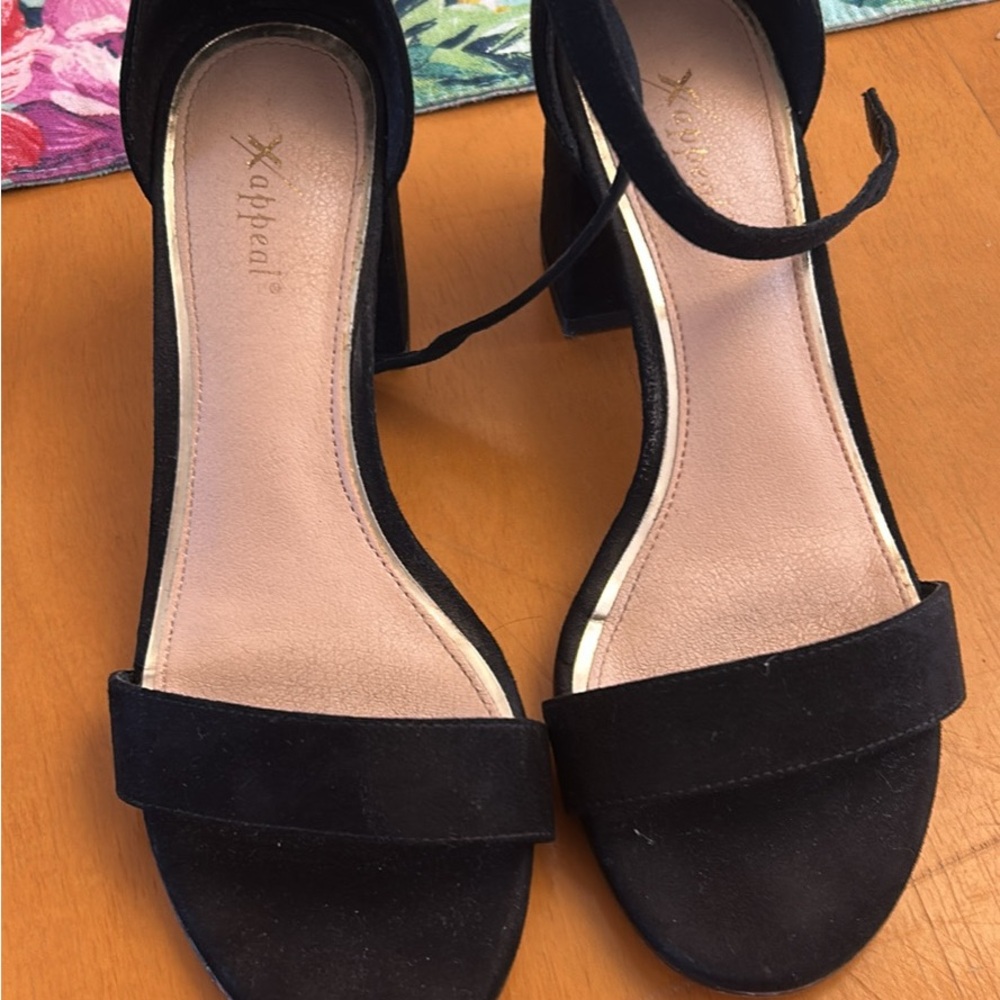 Xappeal Black Suede Heels